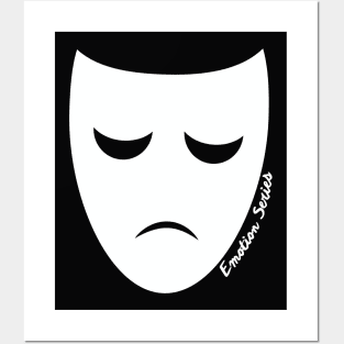 Sad Unhappy Loneliness Down Emotion Character Mask Gift Posters and Art